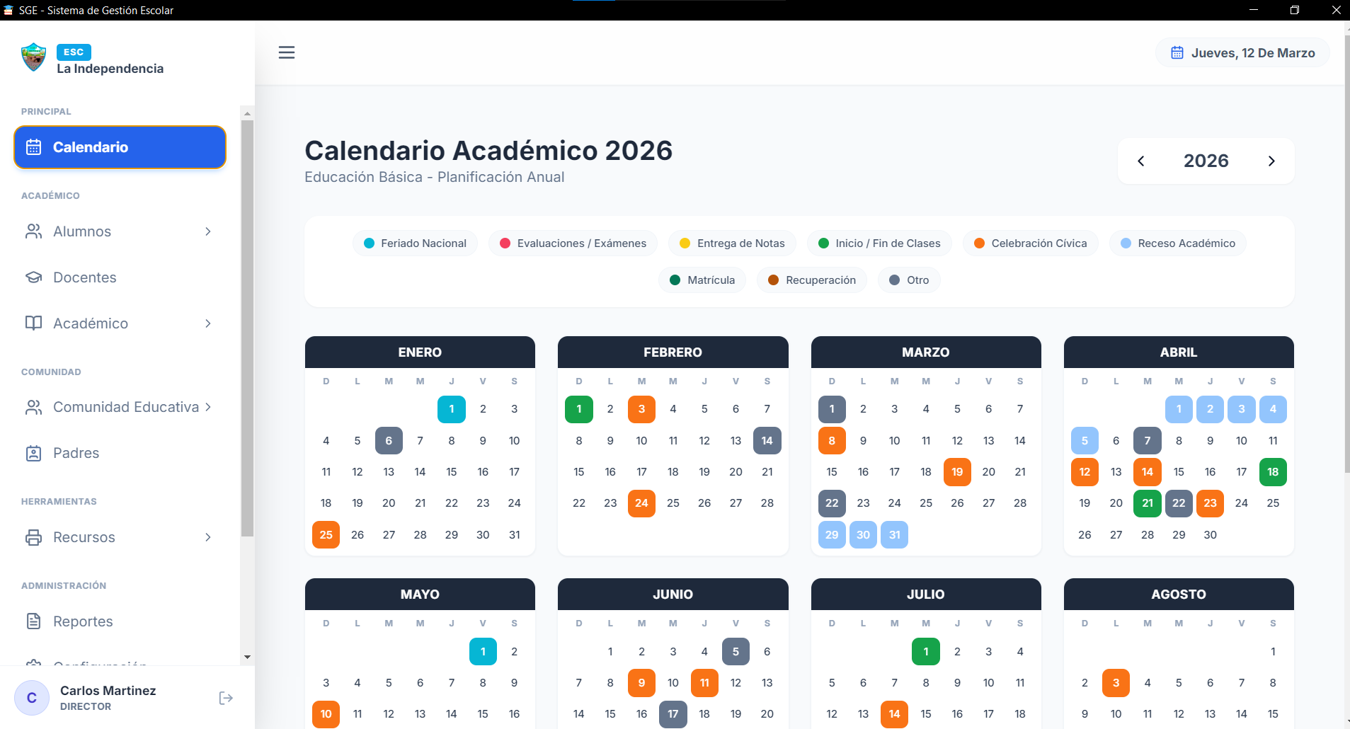Sistema de Gestión Escolar