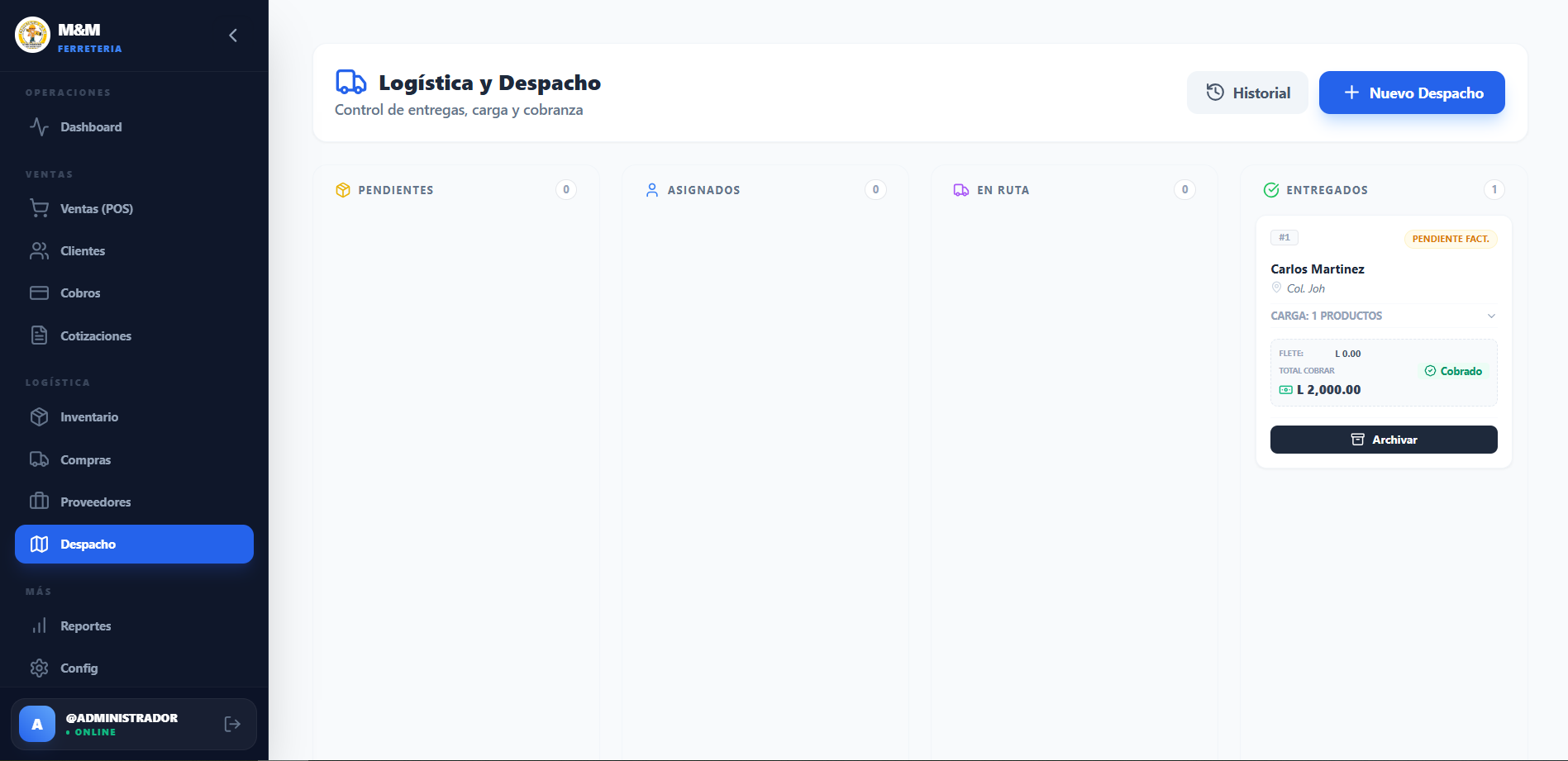 Aplicación Ventas y Facturación Ferreteria