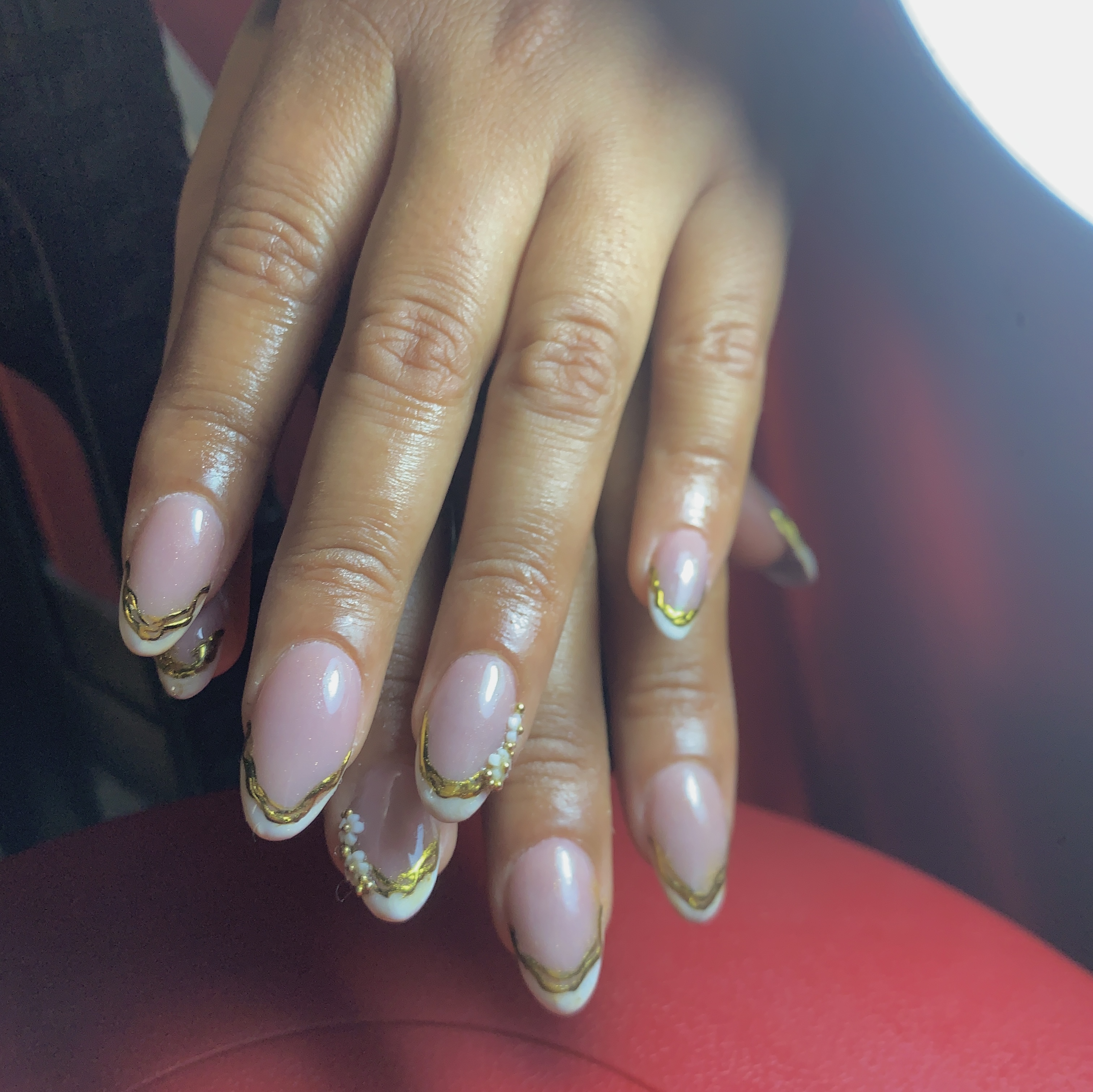 Uñas acrílicas, almendradas 🌸